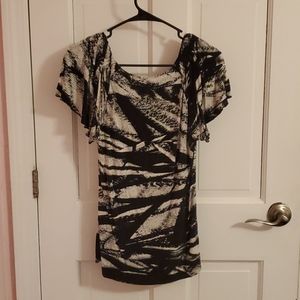 Black and white blouse